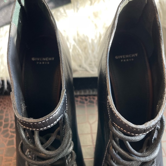 NWT- Givenchy Nissa Lace Up Screw Heel Ankle Black Leather Boot Bootie 39 - Picture 7 of 7